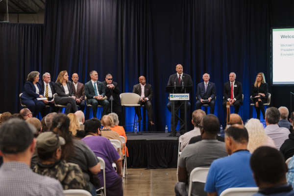 Speakers on stage.